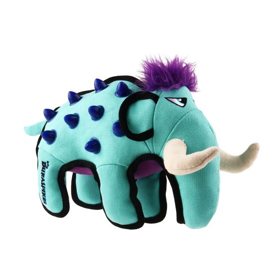 GiGwi Duraspikes Extra Durable Dog Plush Toy Mammoth Light Blue Large