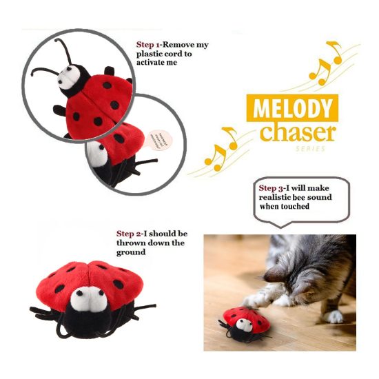 GiGwi Beetle Melody Chaser Cat Toy with Motion activated Sound Chip