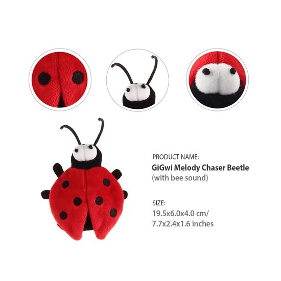 GiGwi Beetle Melody Chaser Cat Toy with Motion activated Sound Chip